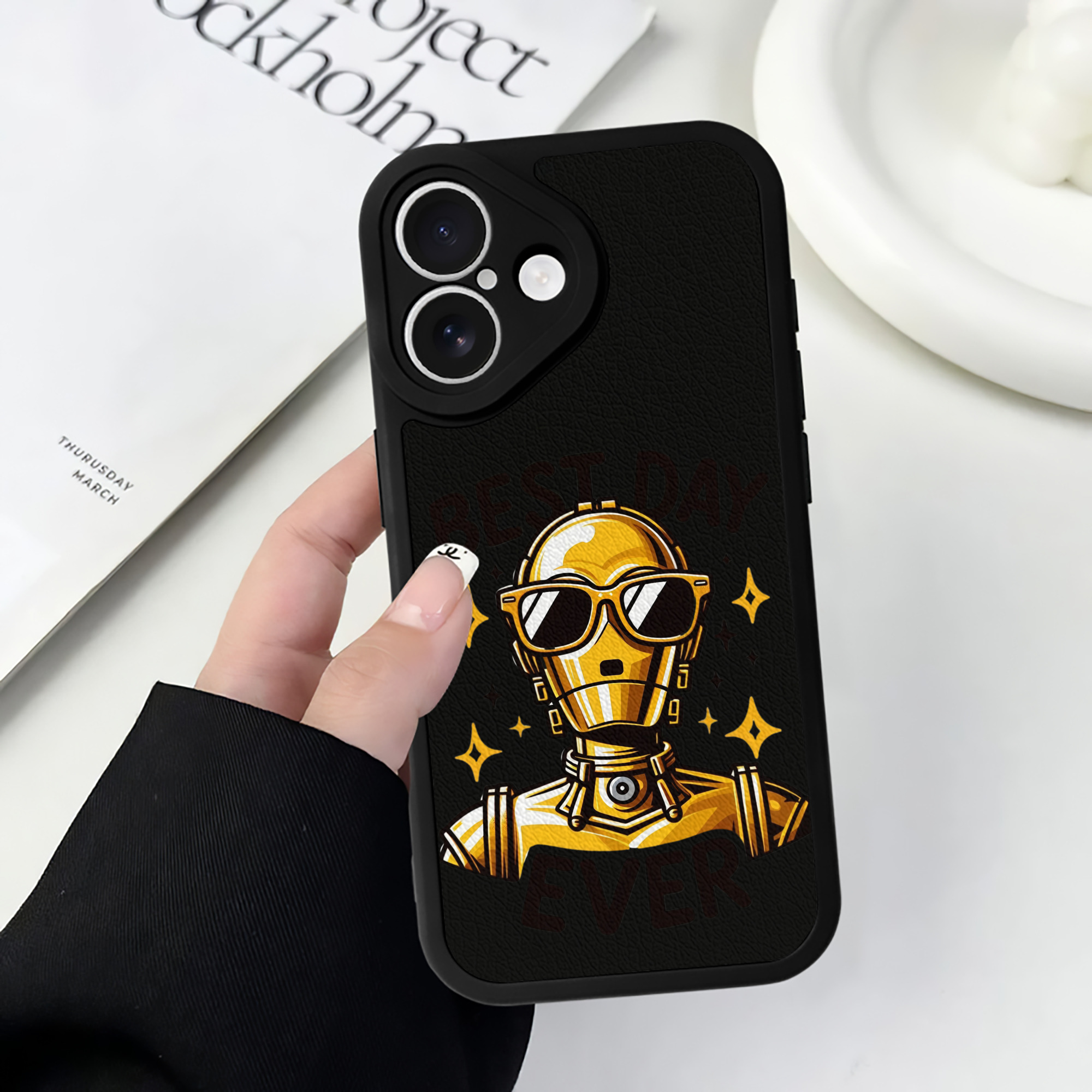 （画像用） スター・ウォーズ Star Wars 【iPhone 16シリーズ対応】シリコンスマホケース（レザー調） 材質：シリコン